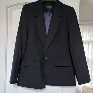 J. Crew Womens Black Blazer Jacket Willa sz 6 Italian Fabric